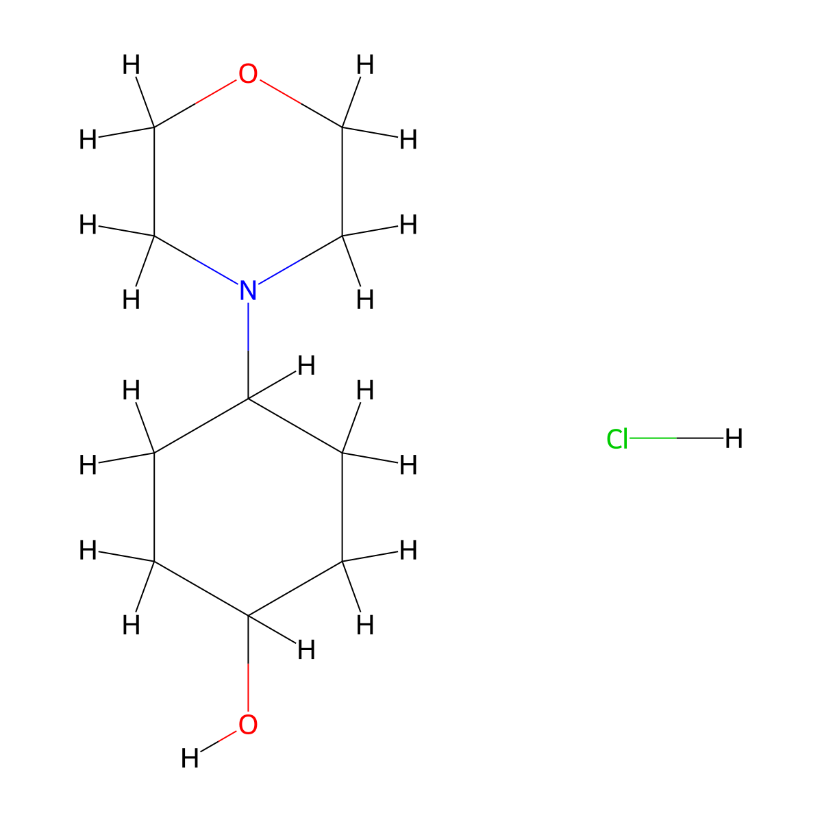 trans-4-Morpholinocyclohexanol hydrochloride molecular structure, CAS 1588441-09-1