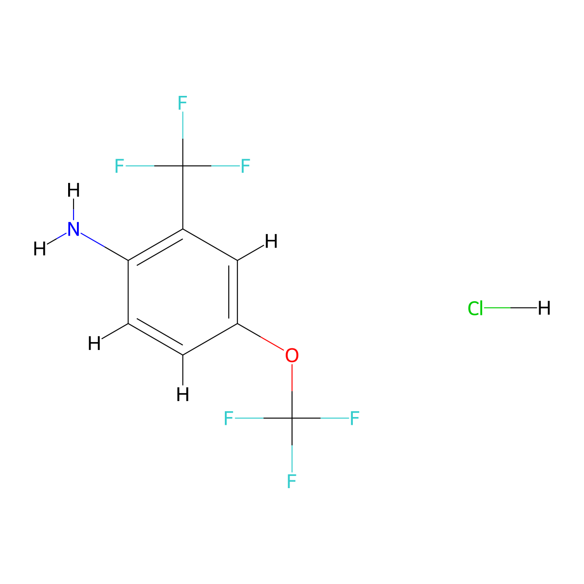 4-(Trifluoromethoxy)-2-(trifluoromethyl)aniline hydrochloride molecular structure, CAS 1588441-12-6