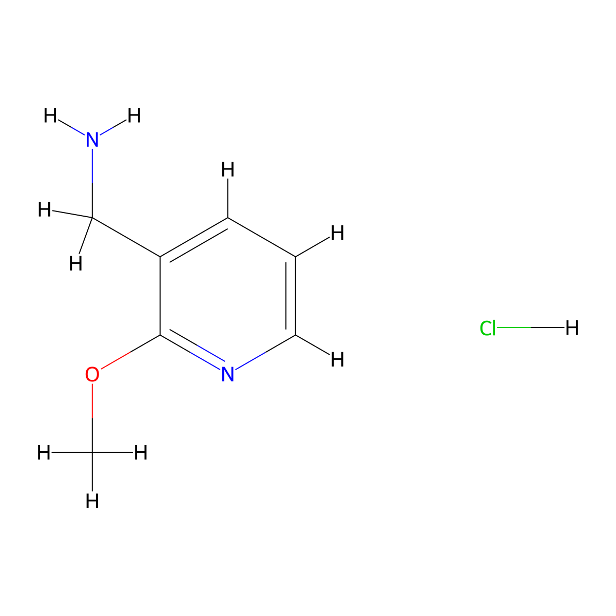 (2-Methoxypyridin-3-yl)methanamine hydrochloride molecular structure, CAS 1588441-13-7