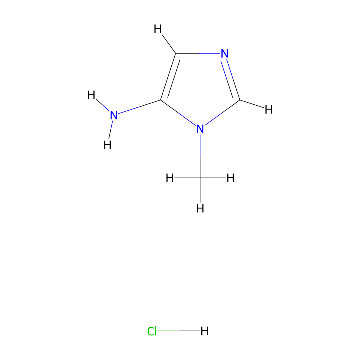 1-Methyl-1H-imidazol-5-amine hydrochloride molecular structure, CAS 1588441-15-9