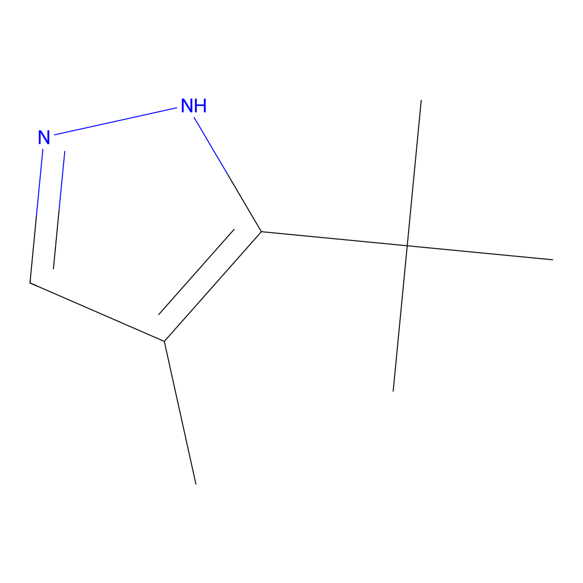3-(tert-Butyl)-4-methyl-1H-pyrazole molecular structure, CAS 1588441-29-5