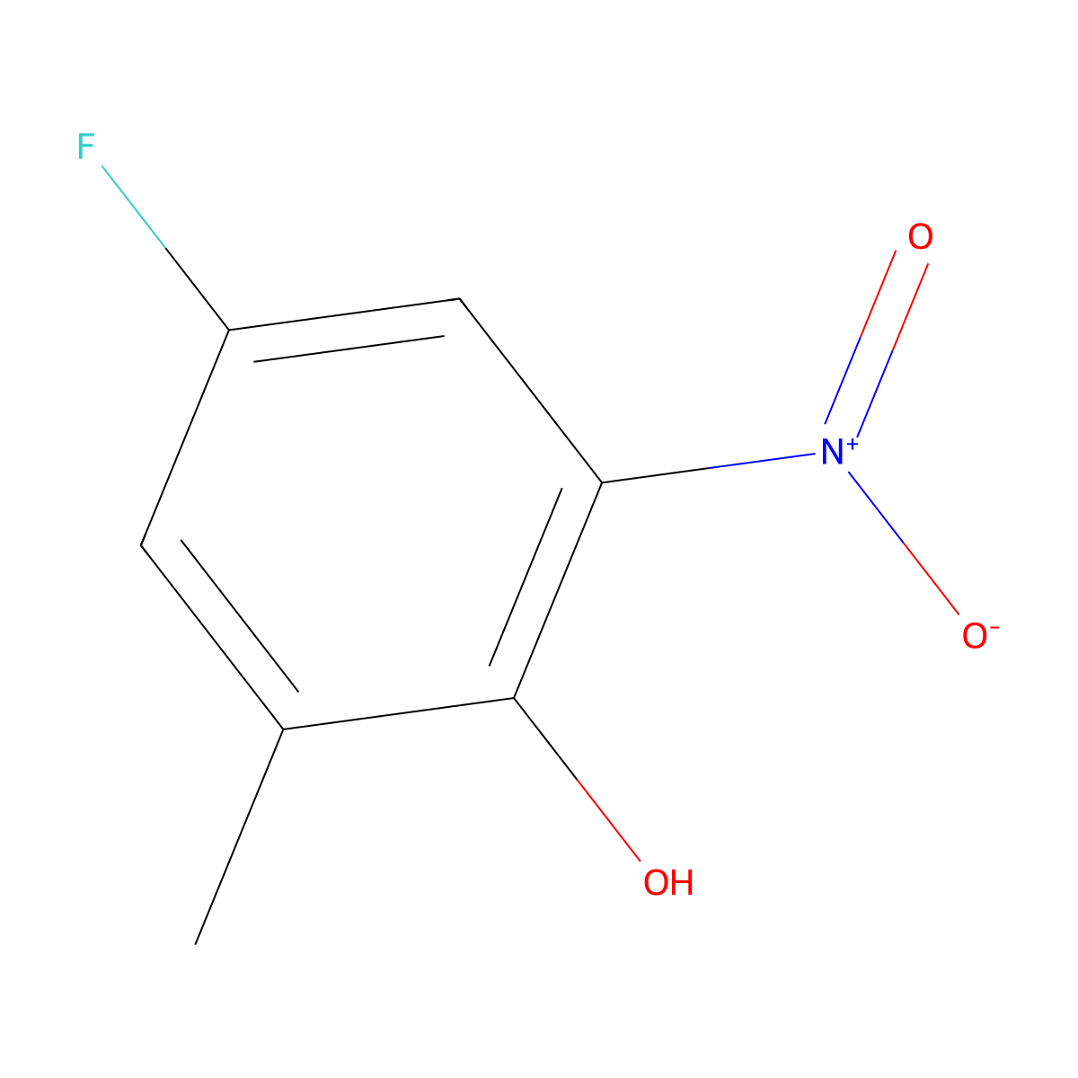 5-Fluoro-3-methyl-2-hydroxy-nitrobenzene molecular structure, CAS 1588441-30-8