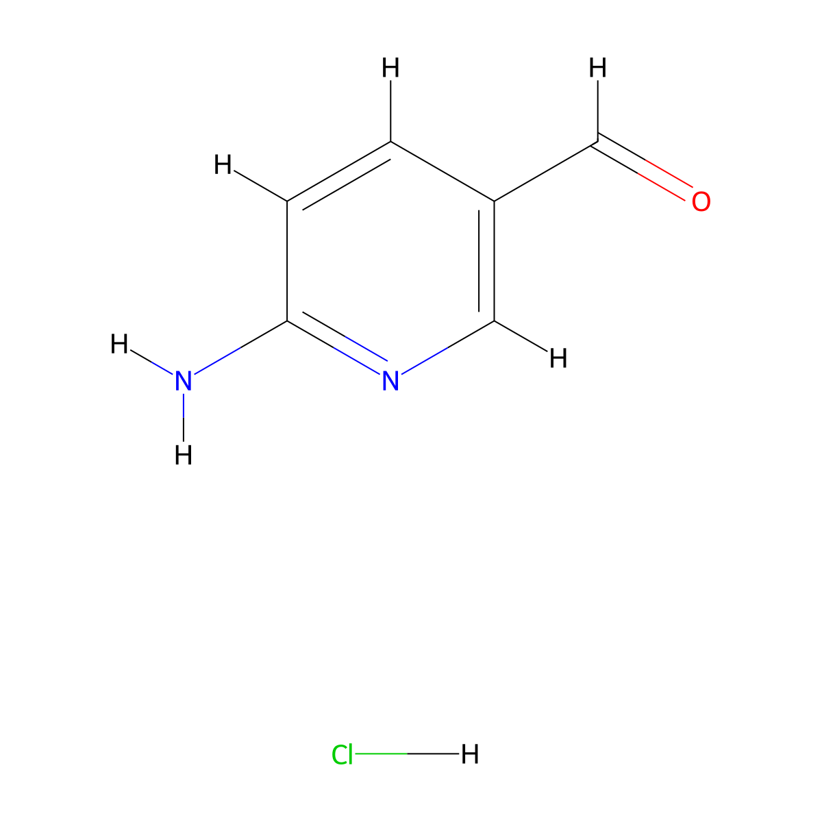 6-Aminonicotinaldehyde hydrochloride molecular structure, CAS 1588441-31-9