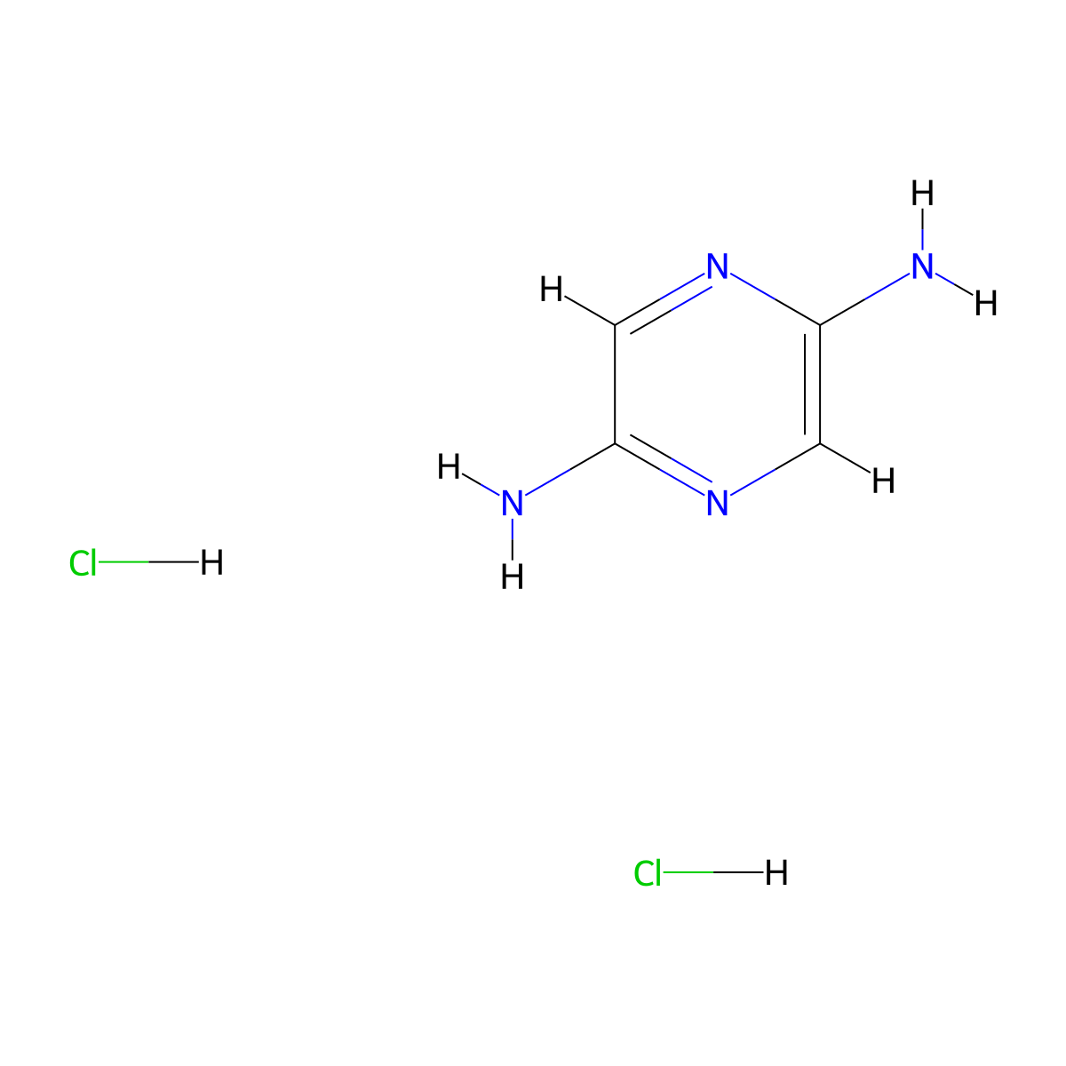 Pyrazine-2,5-diamine dihydrochloride molecular structure, CAS 1588441-32-0