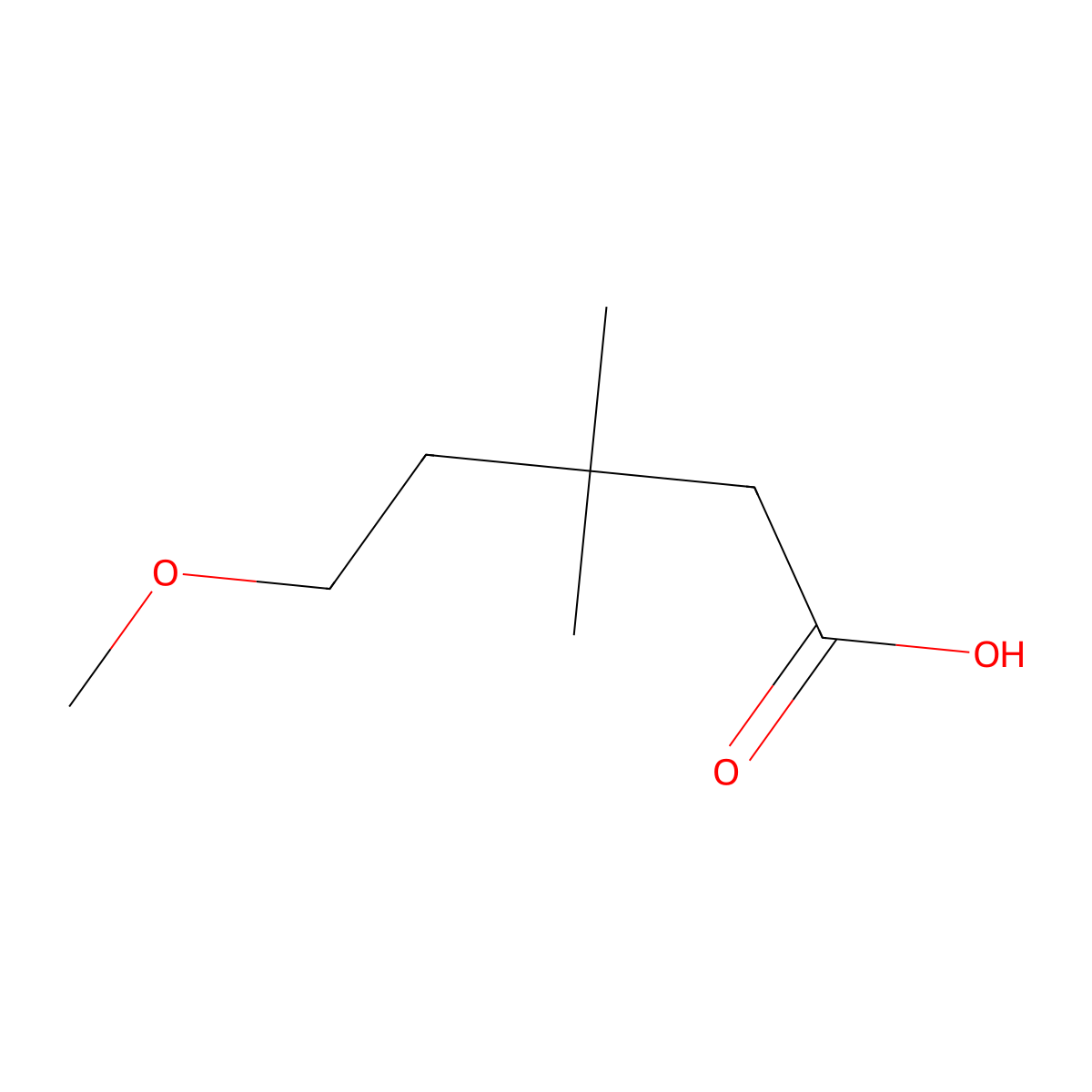 5-Methoxy-3,3-dimethylpentanoic acid molecular structure, CAS 1588498-86-5
