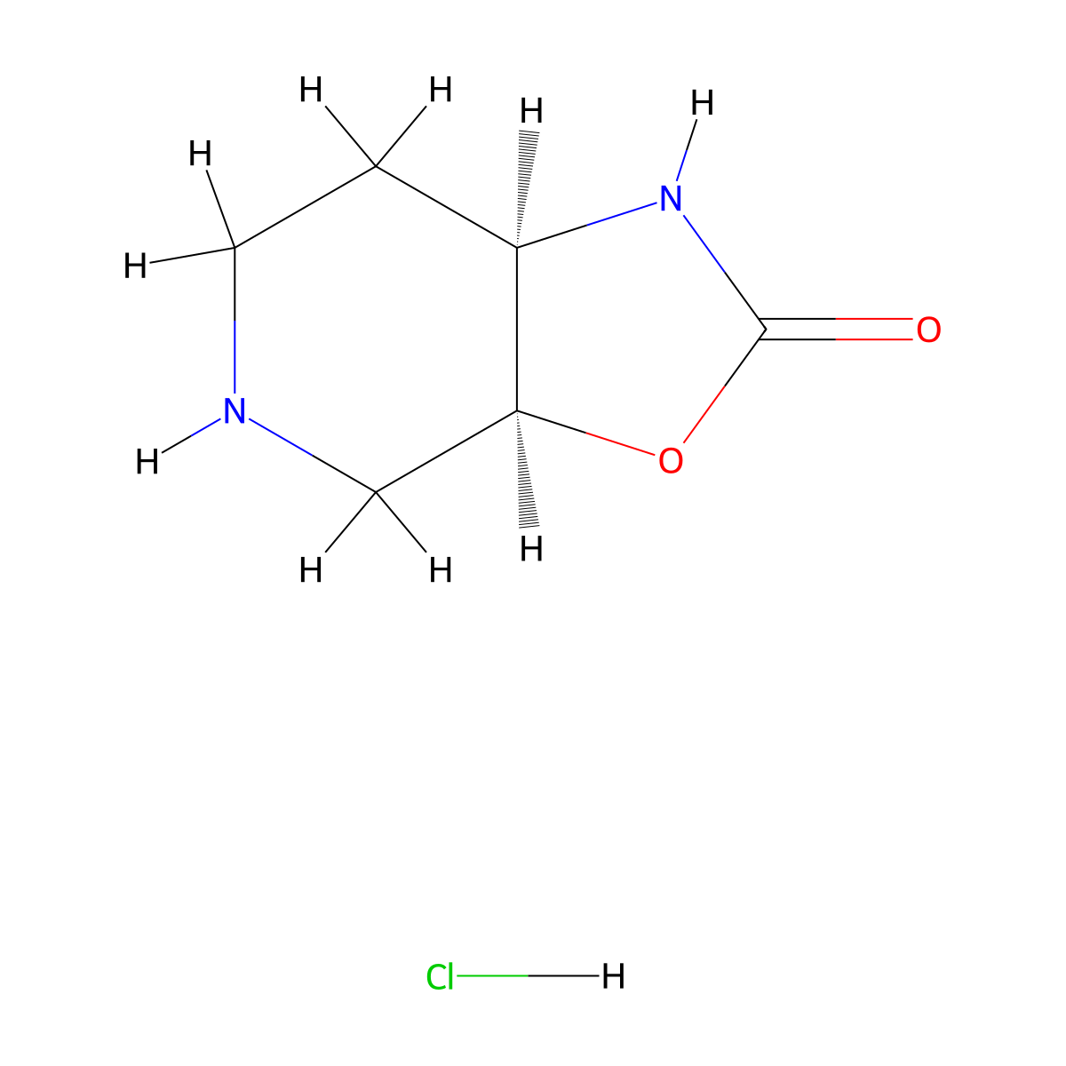 rac-(3aR,7aS)-octahydro-(1,3)oxazolo(5,4-c)pyridin-2-one hydrochloride molecular structure, CAS 1588503-31-4
