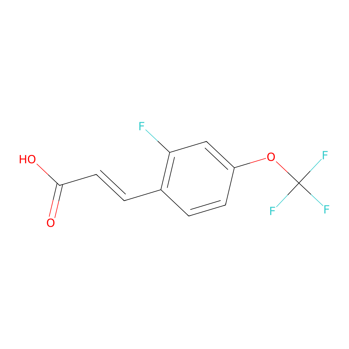 2-Fluoro-4-(trifluoromethoxy)cinnamic acid molecular structure, CAS 1588504-91-9