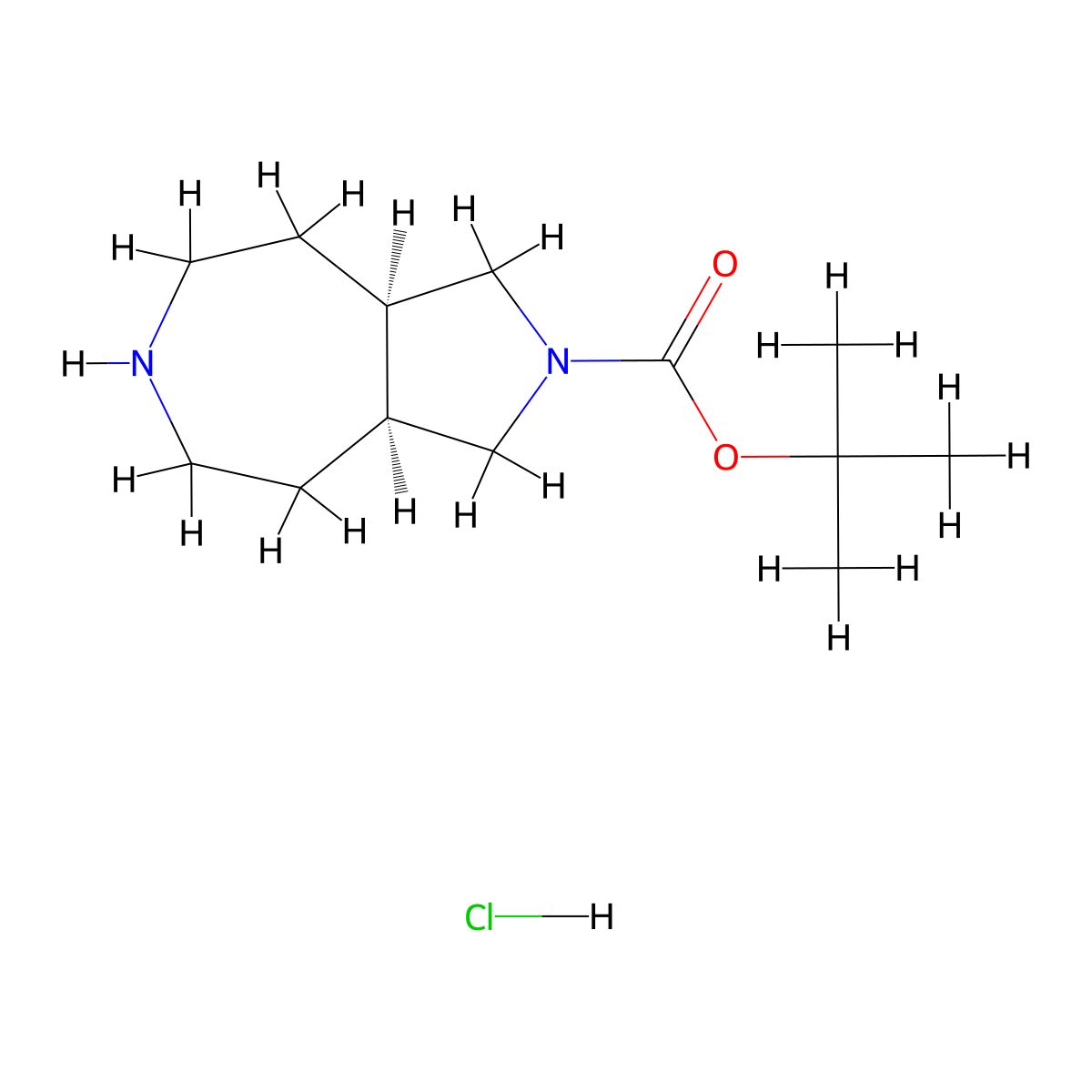 cis-2-Boc-octahydro-pyrrolo[3,4-d]azepine hydrochloride molecular structure, CAS 1588507-46-3