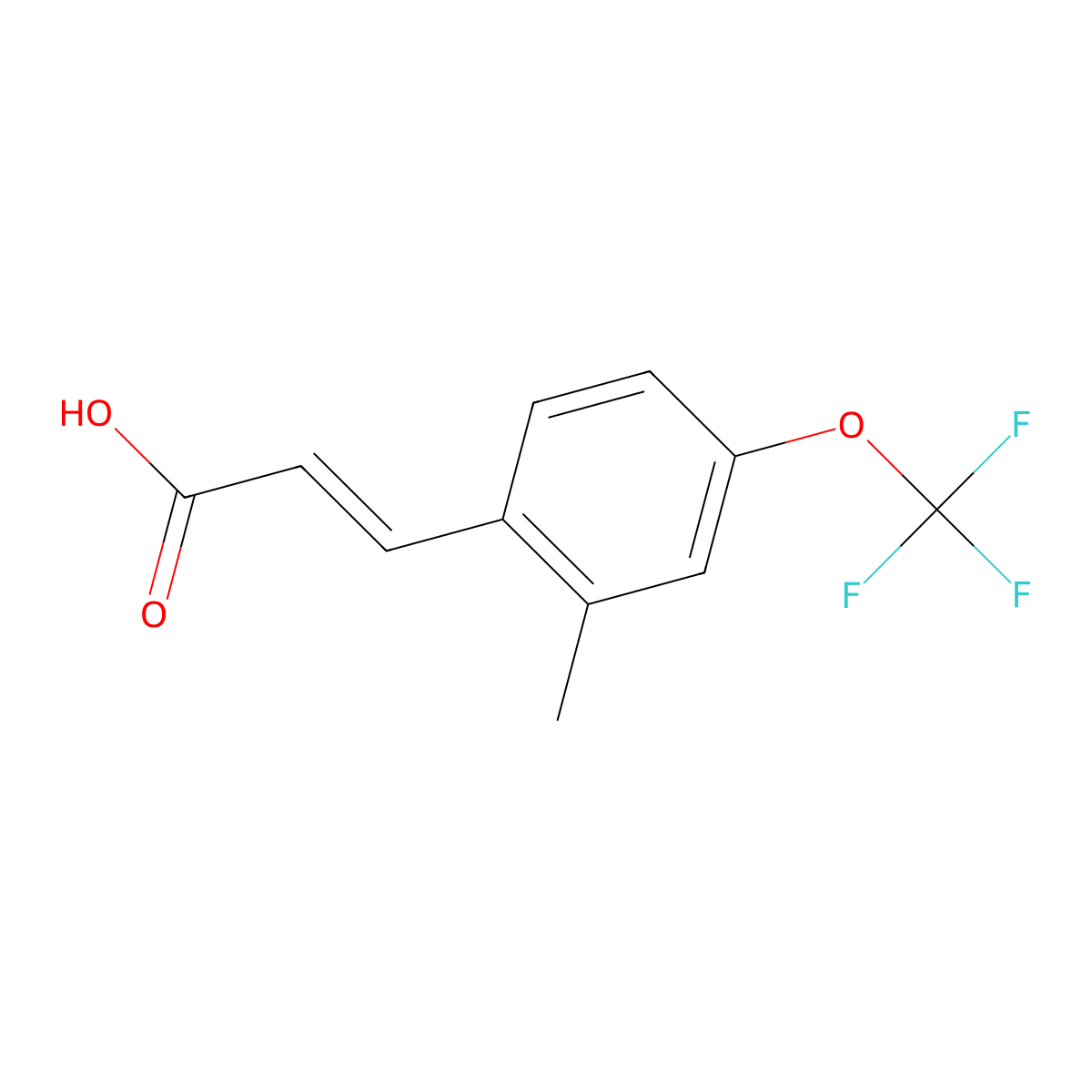 2-Methyl-4-(trifluoromethoxy)cinnamic acid molecular structure, CAS 1588508-08-0