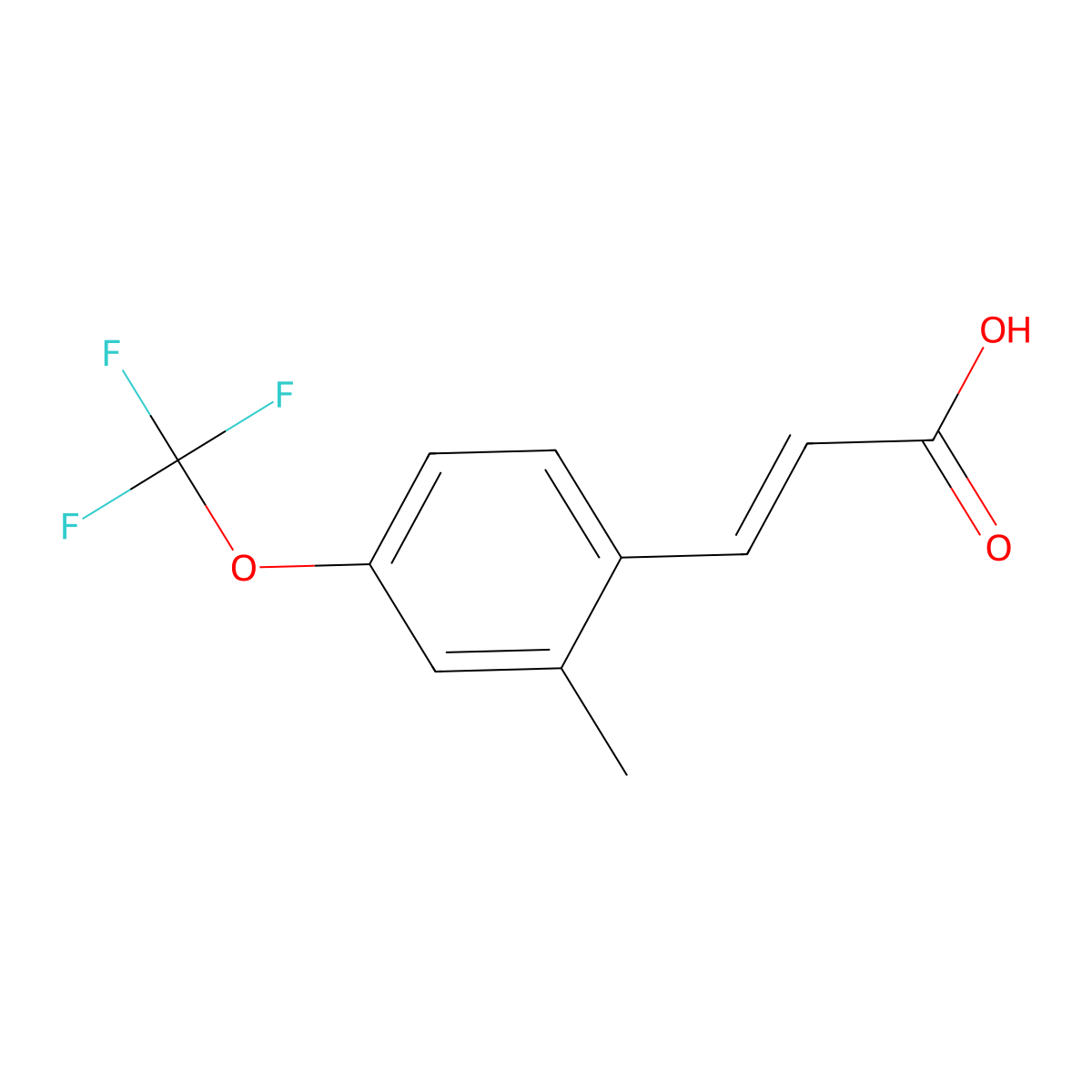 2-Methyl-4-(trifluoromethoxy)cinnamic acid molecular structure, CAS 1588508-08-0