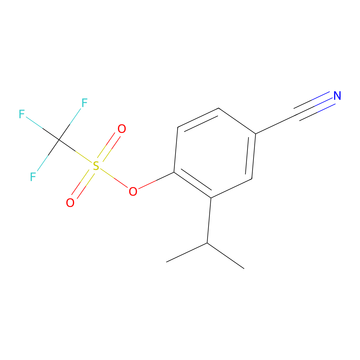 4-Cyano-2-isopropylphenyl trifluoromethanesulfonate molecular structure, CAS 1588508-83-1