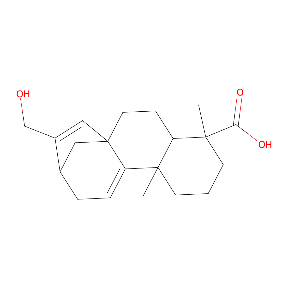 ent-17-Hydroxykaura-9(11),15-dien-19-oic acid molecular structure, CAS 1588516-88-4