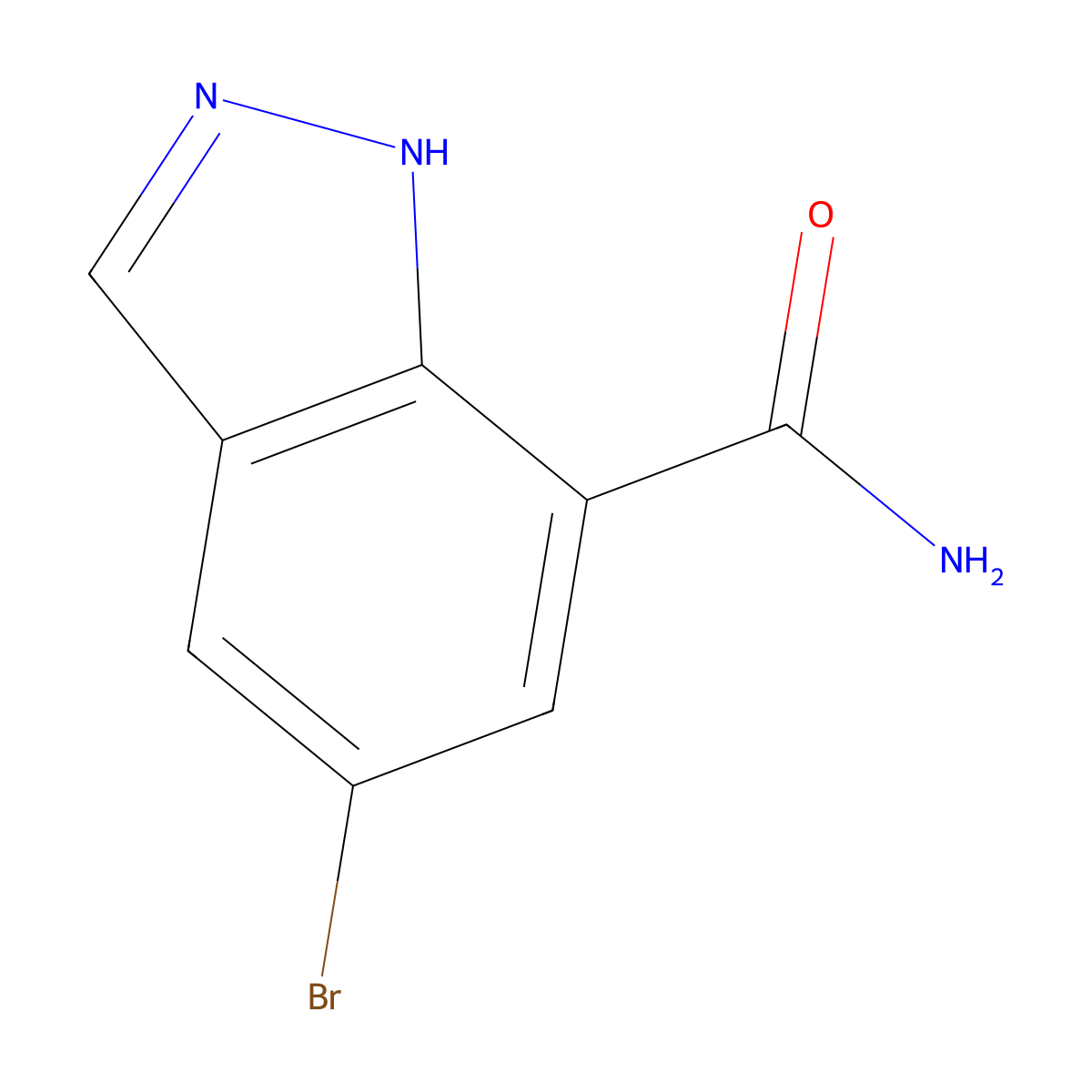5-bromo-1H-indazole-7-carboxamide molecular structure, CAS 1588526-61-7