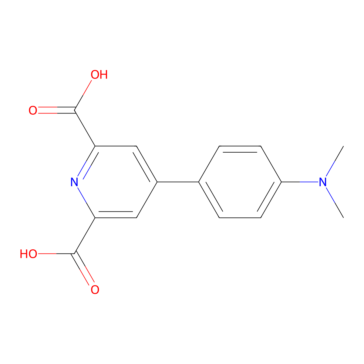 4-(4-(Dimethylamino)phenyl)pyridine-2,6-dicarboxylic acid molecular structure, CAS 1588532-36-8