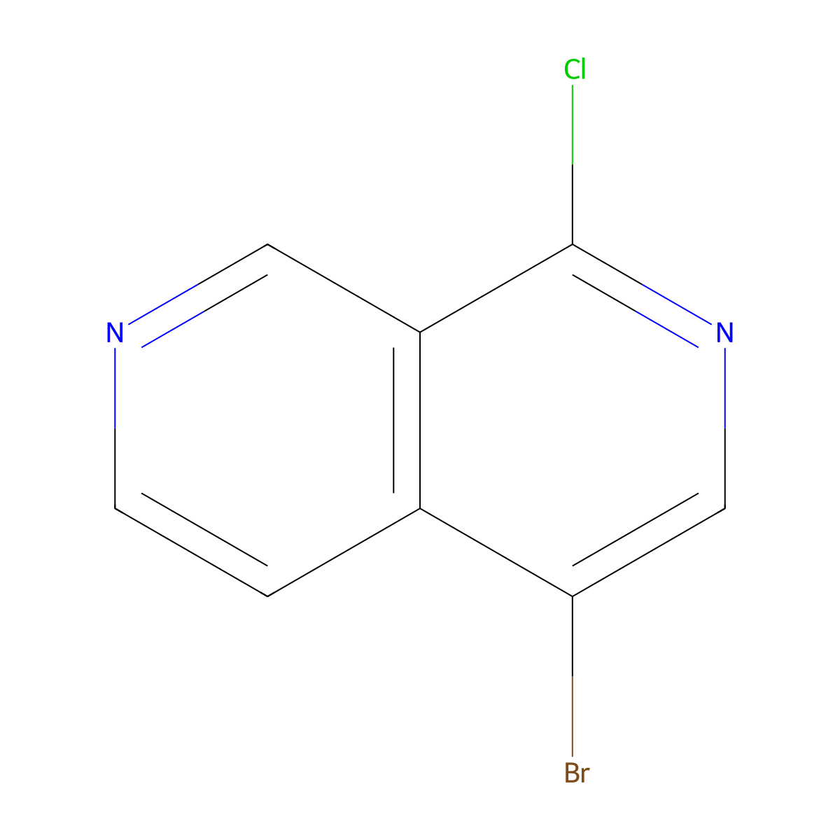 4-Bromo-1-chloro-2,7-naphthyridine molecular structure, CAS 1588569-14-5