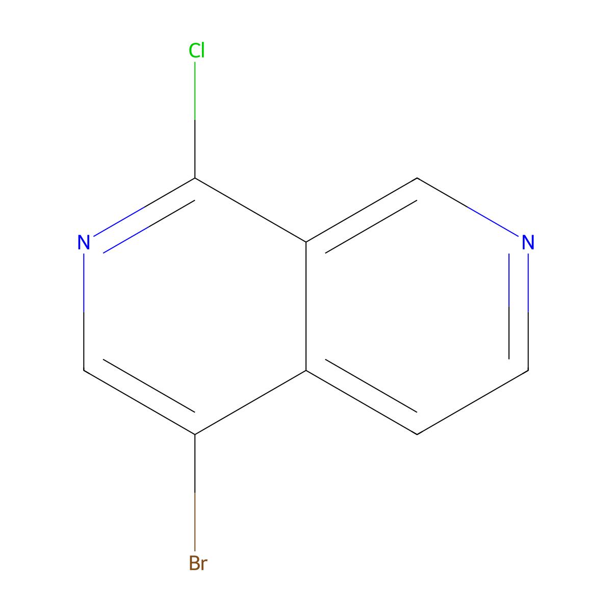 4-Bromo-1-chloro-2,7-naphthyridine molecular structure, CAS 1588569-14-5
