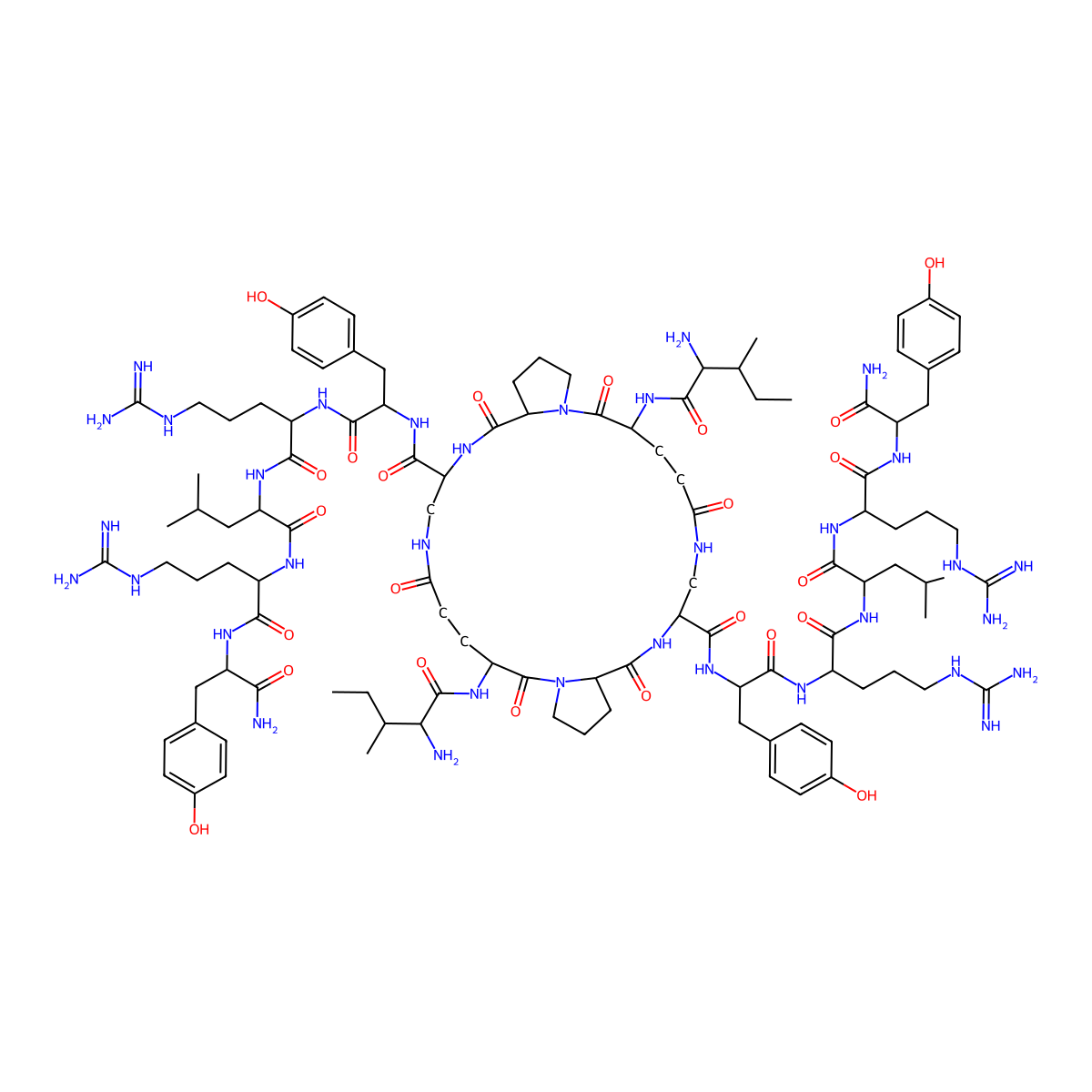 H-Ile-Glu(1)-Pro-DL-Dap(2)-Tyr-Arg-Leu-Arg-Tyr-NH2.H-Ile-Glu(2)-Pro-DL-Dap(1)-Tyr-Arg-Leu-Arg-Tyr-NH2 molecular structure, CAS 158859-98-4