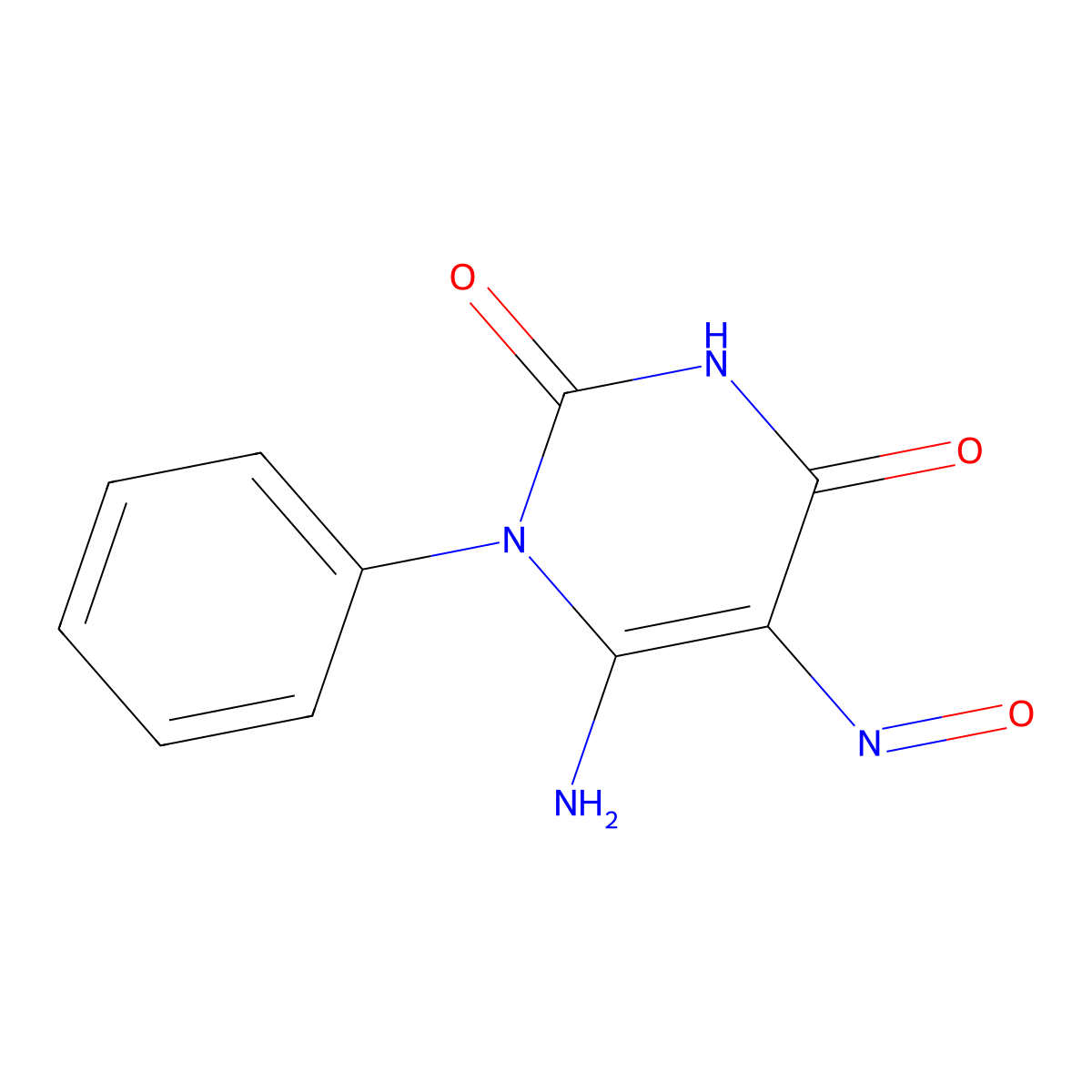 6-amino-5-nitroso-1-phenylpyrimidine-2,4(1H,3H)-dione molecular structure, CAS 15886-45-0