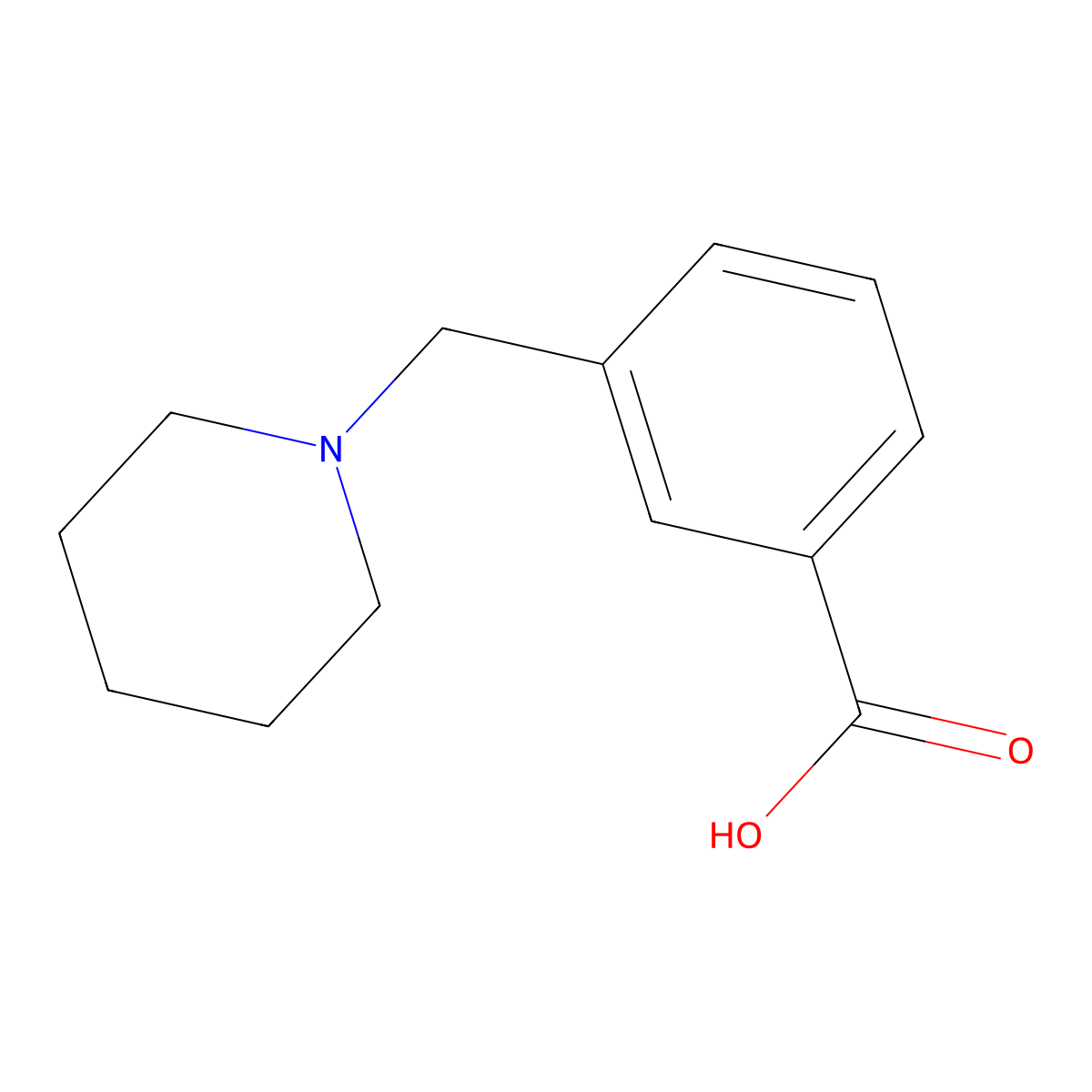 3-(Piperidin-1-ylmethyl)benzoic acid molecular structure, CAS 158861-24-6