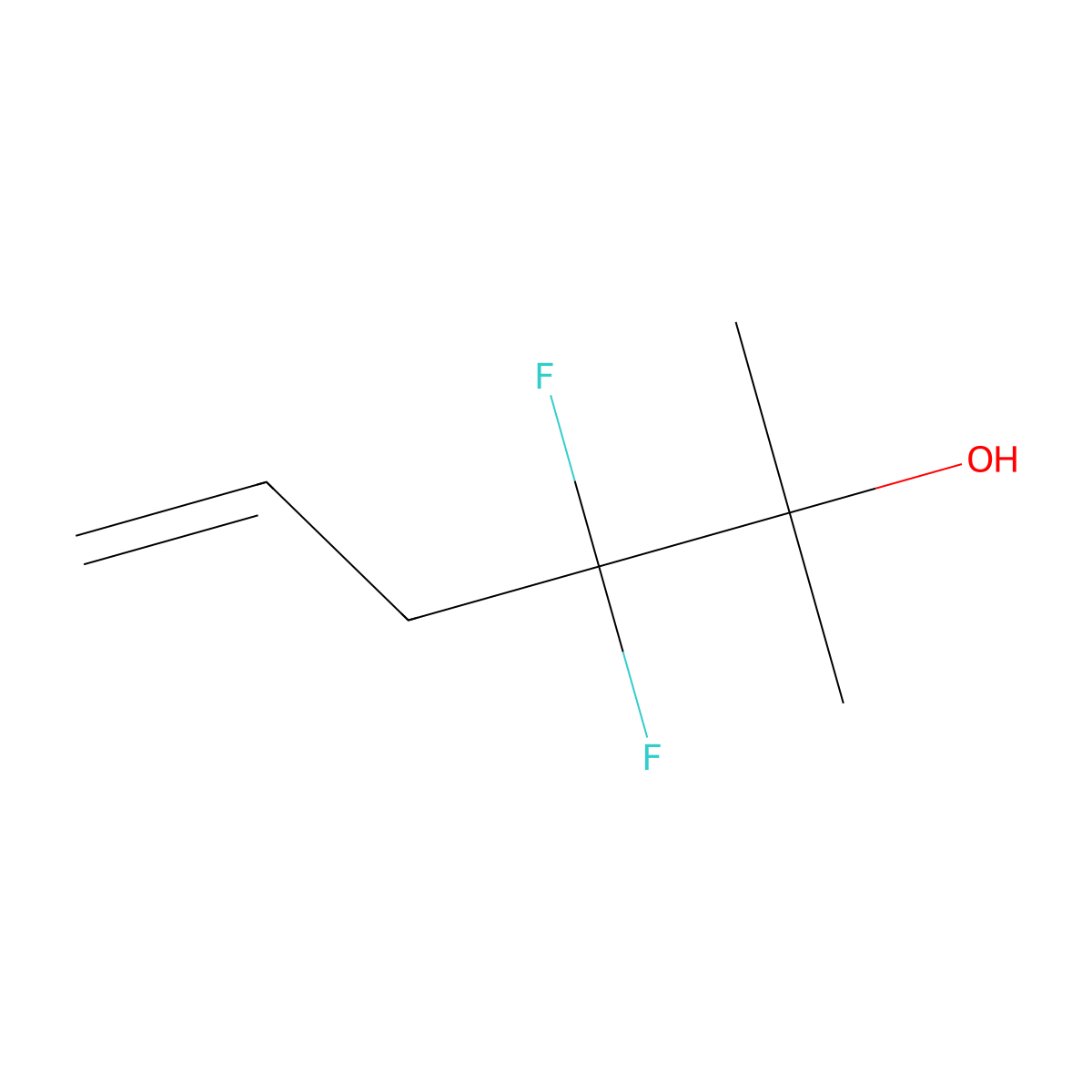 3,3-Difluoro-2-methylhex-5-en-2-ol molecular structure, CAS 158862-30-7