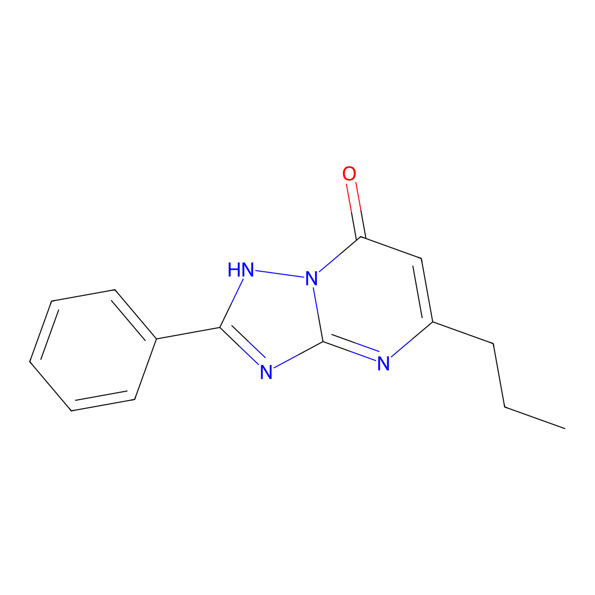 2-Phenyl-5-propyl[1,2,4]triazolo[1,5-a]pyrimidin-7-ol molecular structure, CAS 158872-98-1