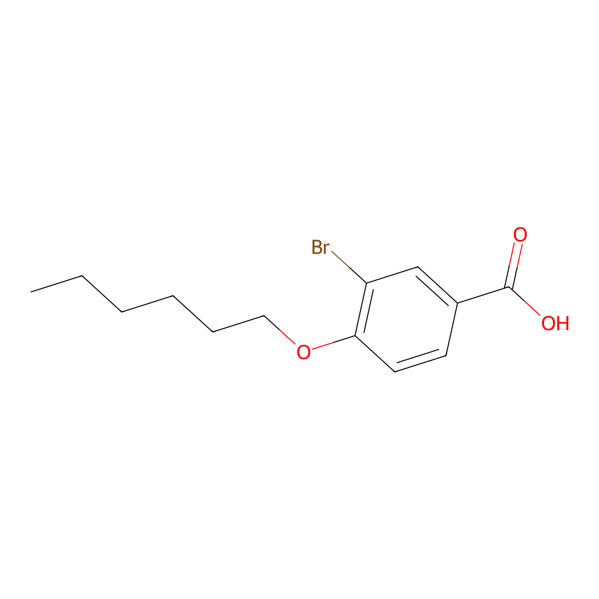3-Bromo-4-(hexyloxy)benzoic acid molecular structure, CAS 158873-84-8