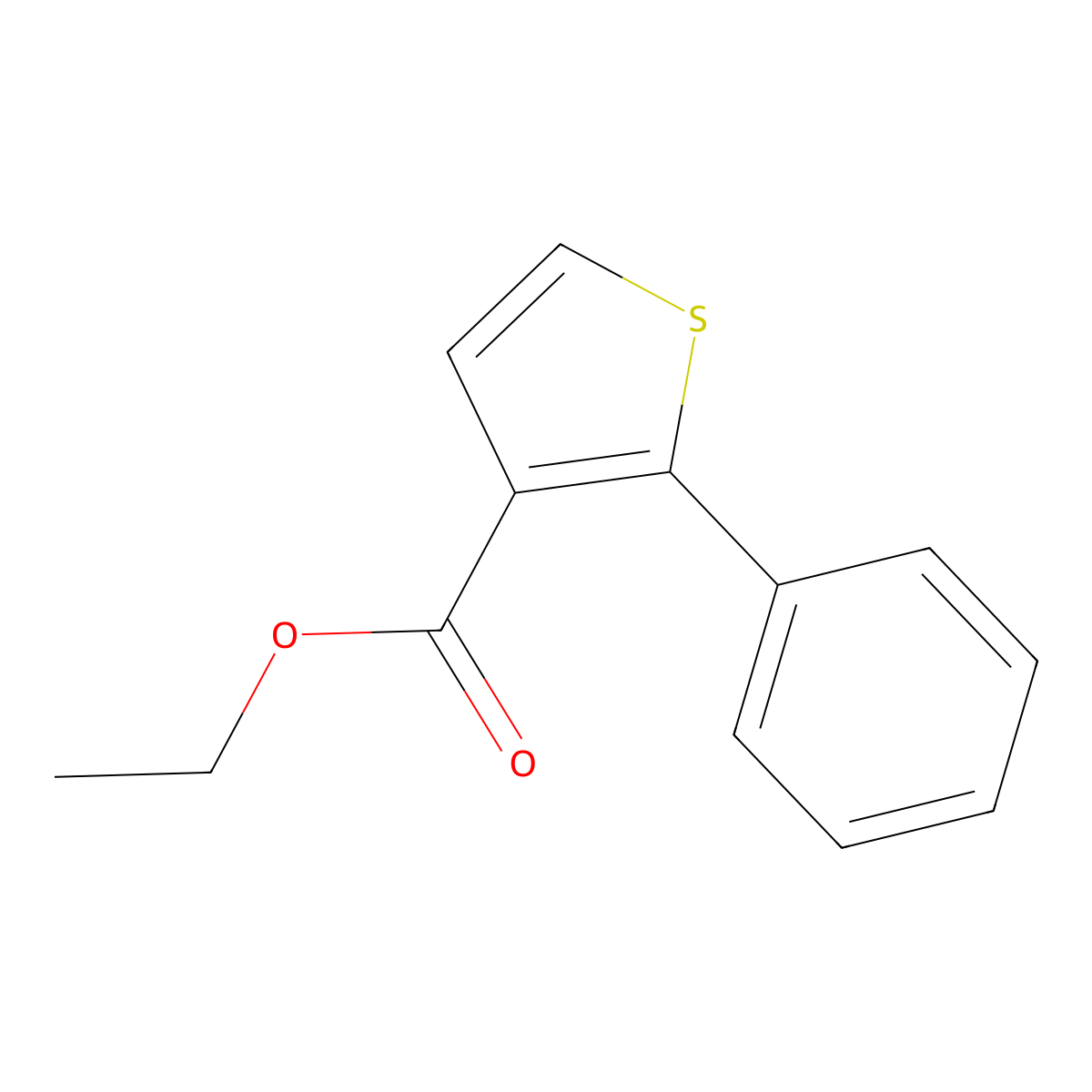 Ethyl 2-phenylthiophene-3-carboxylate molecular structure, CAS 158875-39-9