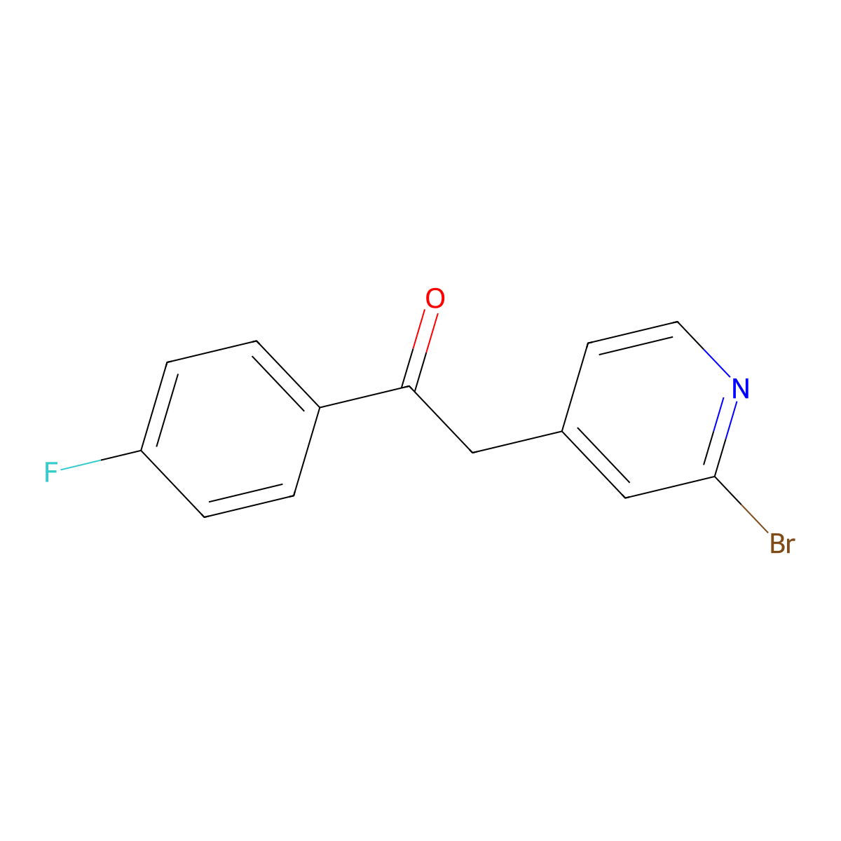 2-(2-Bromopyridin-4-yl)-1-(4-fluorophenyl)ethanone molecular structure, CAS 158876-70-1
