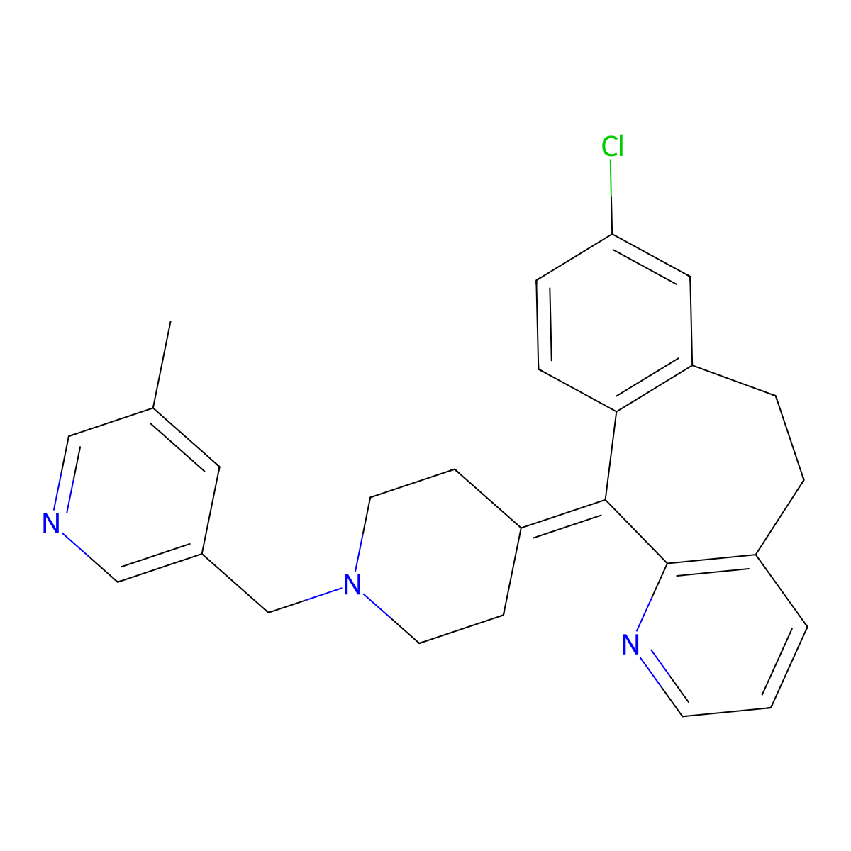 Rupatadine molecular structure, CAS 158876-82-5