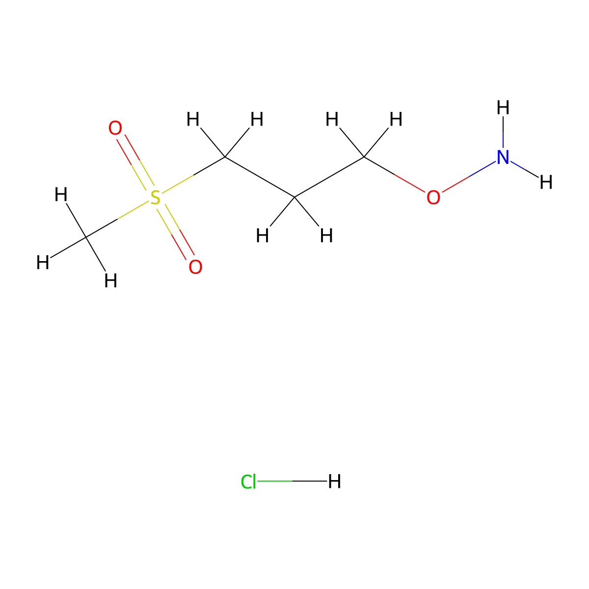 O-(3-methanesulfonylpropyl)hydroxylamine hydrochloride molecular structure, CAS 1588777-91-6