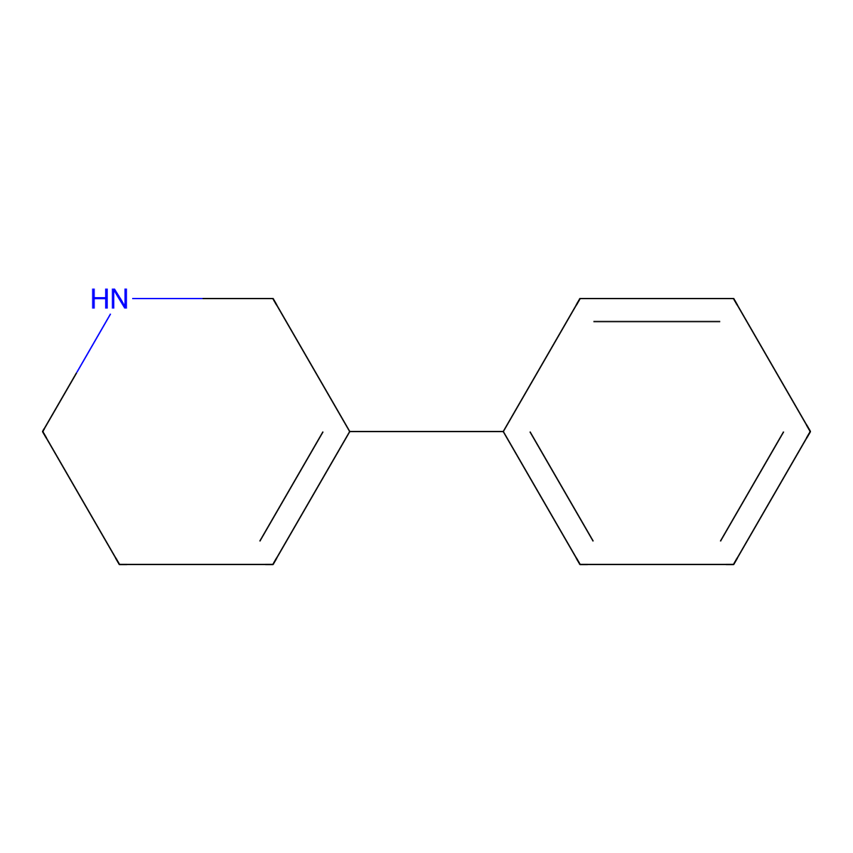 5-Phenyl-1,2,3,6-tetrahydropyridine molecular structure, CAS 158878-53-6