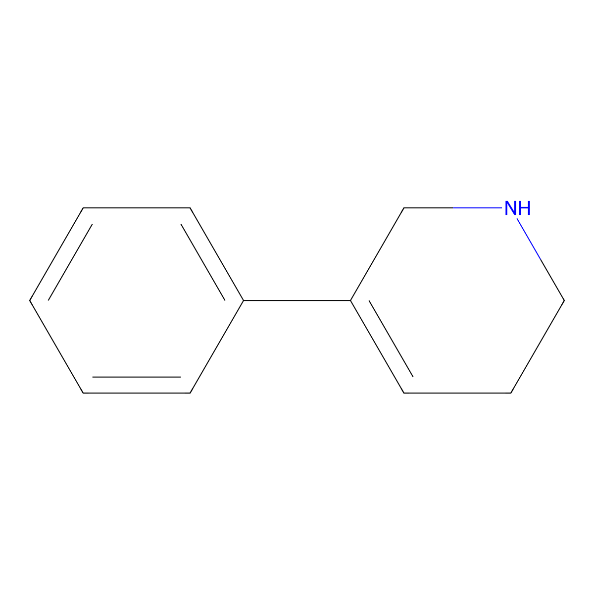 5-Phenyl-1,2,3,6-tetrahydropyridine molecular structure, CAS 158878-53-6