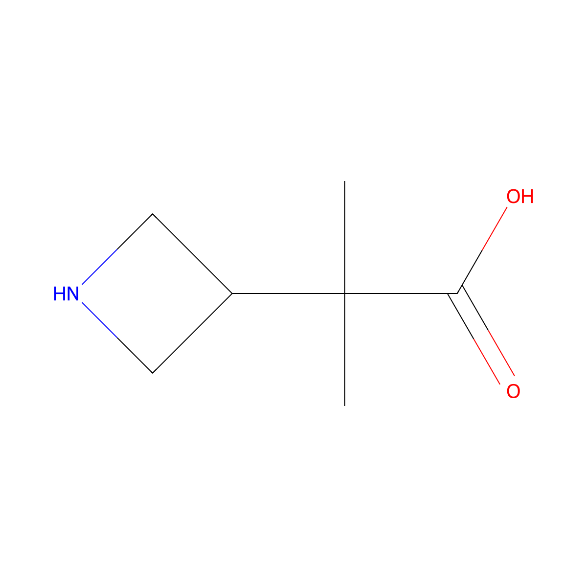 2-(Azetidin-3-yl)-2-methylpropanoic acid molecular structure, CAS 1588788-87-7