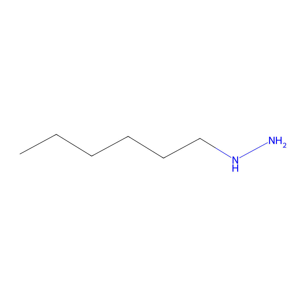 Hydrazine, hexyl- molecular structure, CAS 15888-12-7