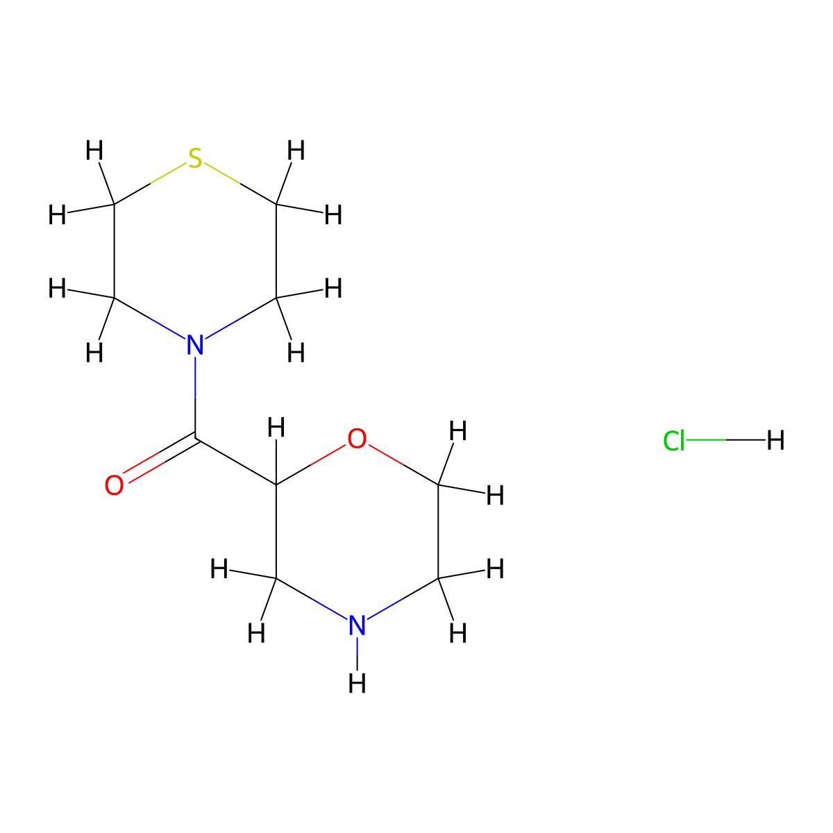 2-(Thiomorpholine-4-carbonyl)morpholine hydrochloride molecular structure, CAS 1588848-31-0