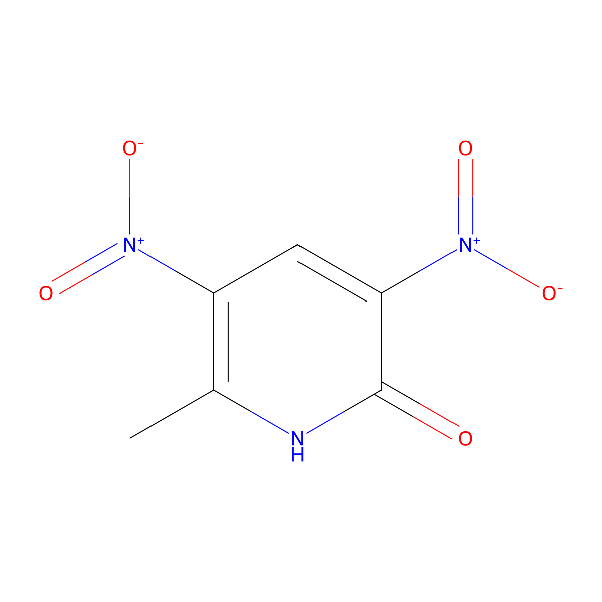 2-Hydroxy-6-methyl-3,5-dinitropyridine molecular structure, CAS 15889-25-5