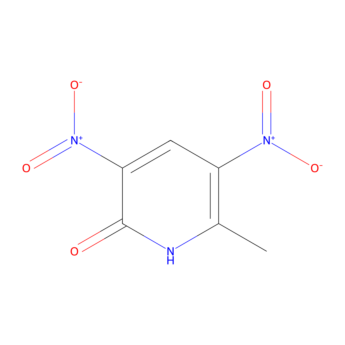 2-Hydroxy-6-methyl-3,5-dinitropyridine molecular structure, CAS 15889-25-5