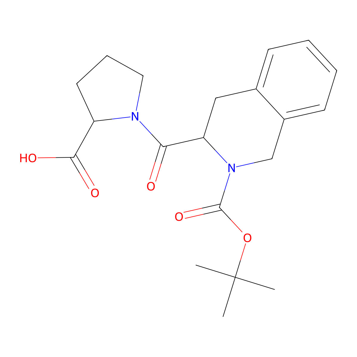 1-{[(3S)-2-(tert-butoxycarbonyl)-1,2,3,4-tetrahydroisoquinolin-3-yl]carbonyl}-L-proline molecular structure, CAS 158890-04-1