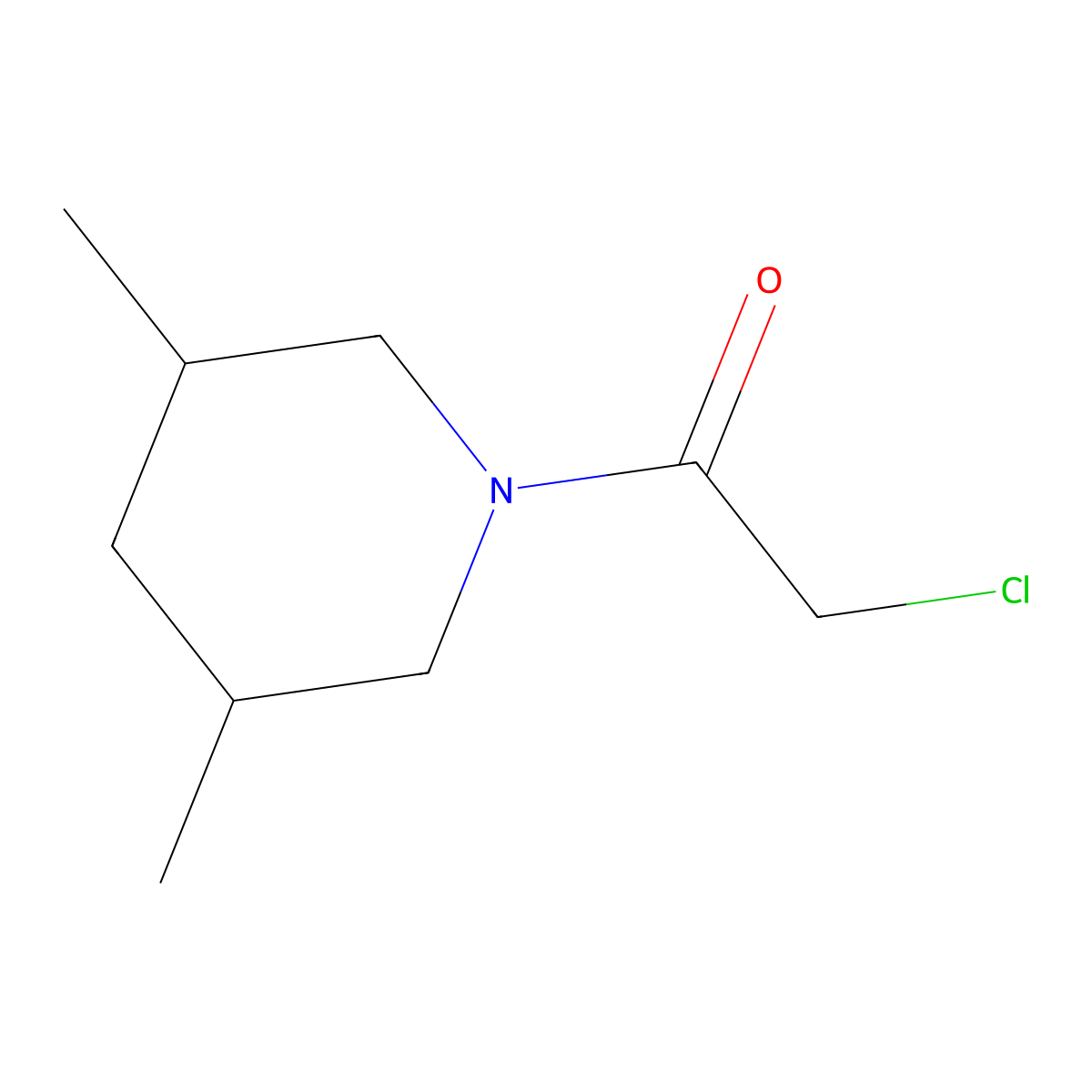 2-Chloro-1-(3,5-dimethyl-piperidin-1-yl)-ethanone molecular structure, CAS 158890-34-7