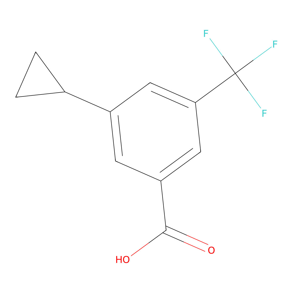 3-Cyclopropyl-5-(trifluoromethyl)benzoic acid molecular structure, CAS 1588908-99-9