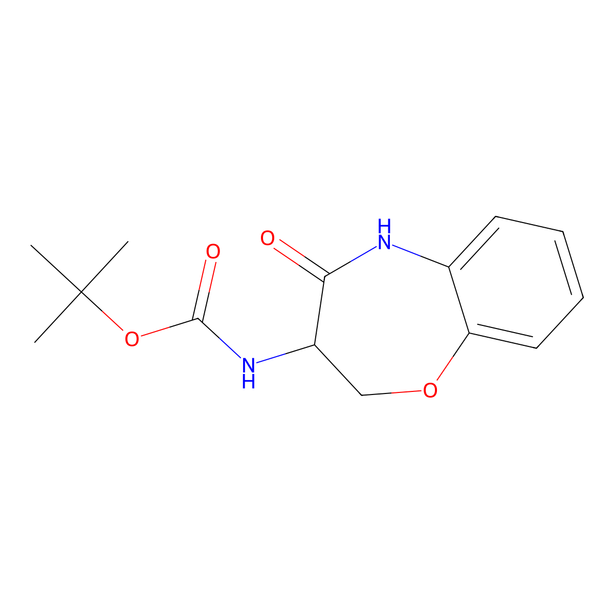 tert-Butyl (R)-(4-oxo-2,3,4,5-tetrahydrobenzo[b][1,4]oxazepin-3-yl)carbamate molecular structure, CAS 158892-17-2