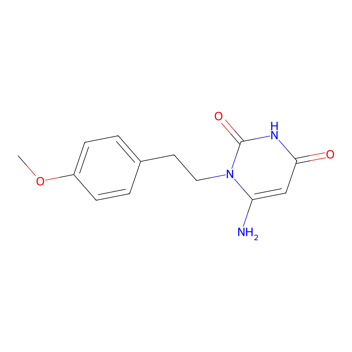 6-amino-1-(4-methoxyphenethyl)pyrimidine-2,4(1H,3H)-dione molecular structure, CAS 158893-37-9