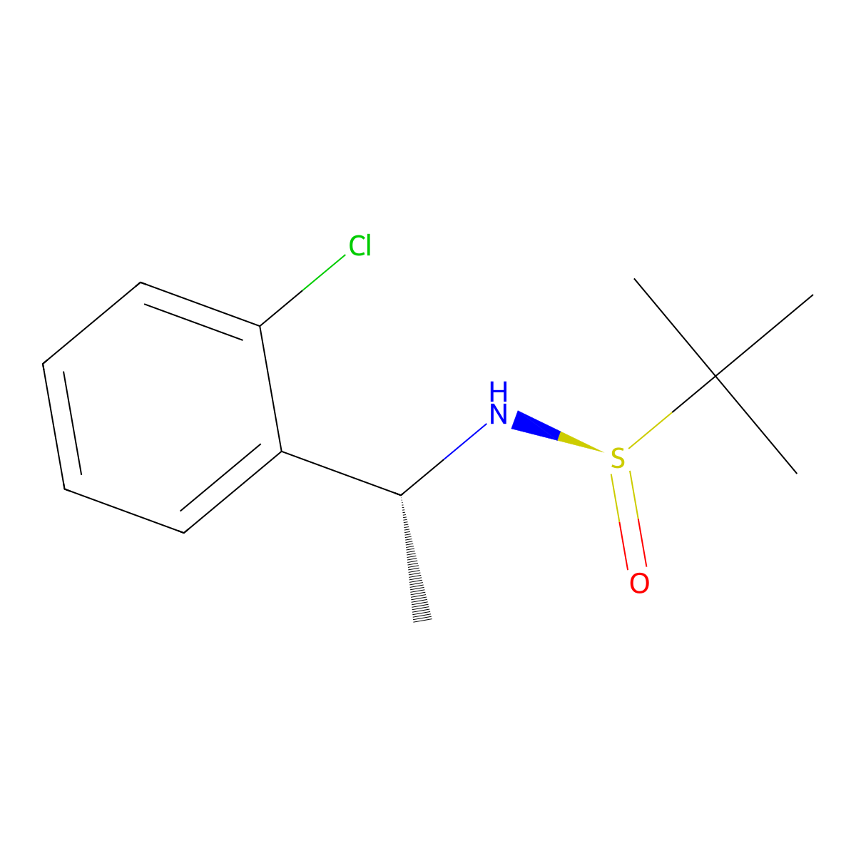 (R)-N-((R)-1-(2-chlorophenyl)ethyl)-2-methylpropane-2-sulfinamide molecular structure, CAS 1588938-65-1