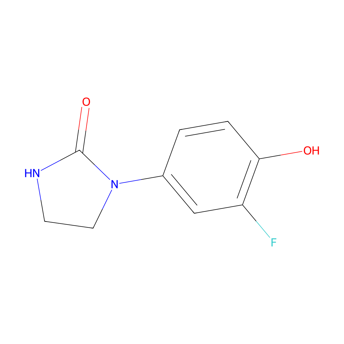 1-(3-Fluoro-4-hydroxyphenyl)imidazolidin-2-one molecular structure, CAS 1588944-83-5
