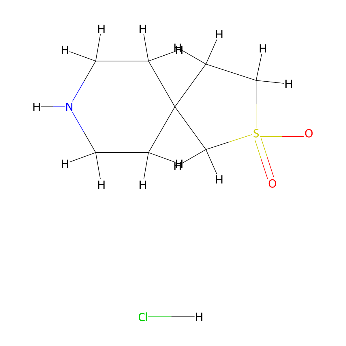 2Lambda6-thia-8-azaspiro(4.5)decane-2,2-dione hydrochloride molecular structure, CAS 1588960-00-2