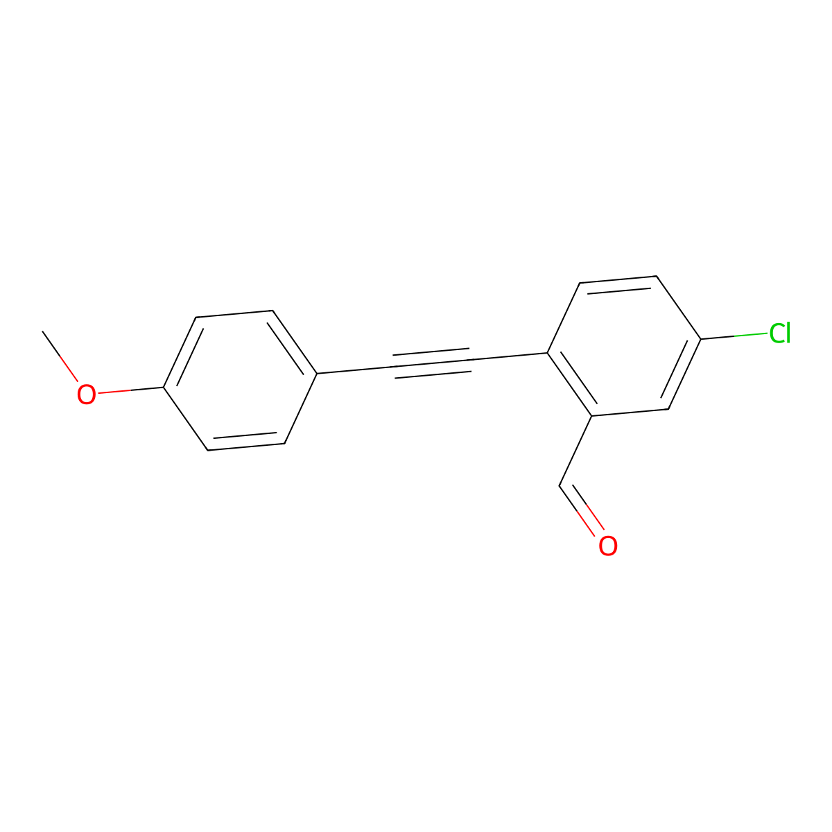 5-Chloro-2-((4-methoxyphenyl)ethynyl)benzaldehyde molecular structure, CAS 1588973-16-3