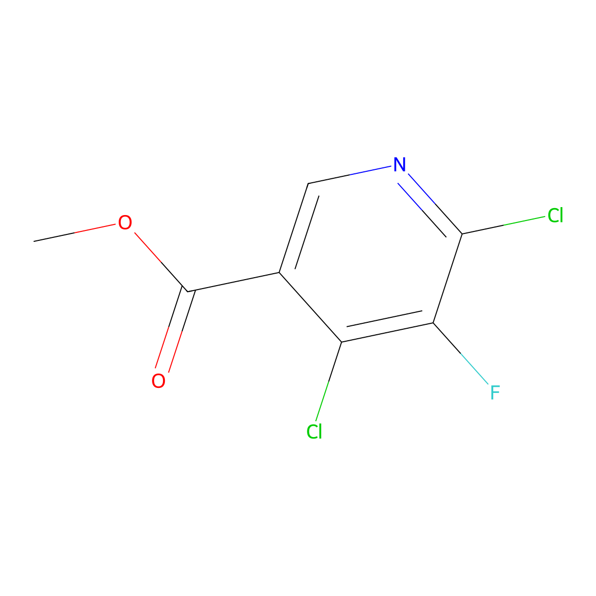 Methyl 4,6-dichloro-5-fluoronicotinate molecular structure, CAS 1588977-21-2