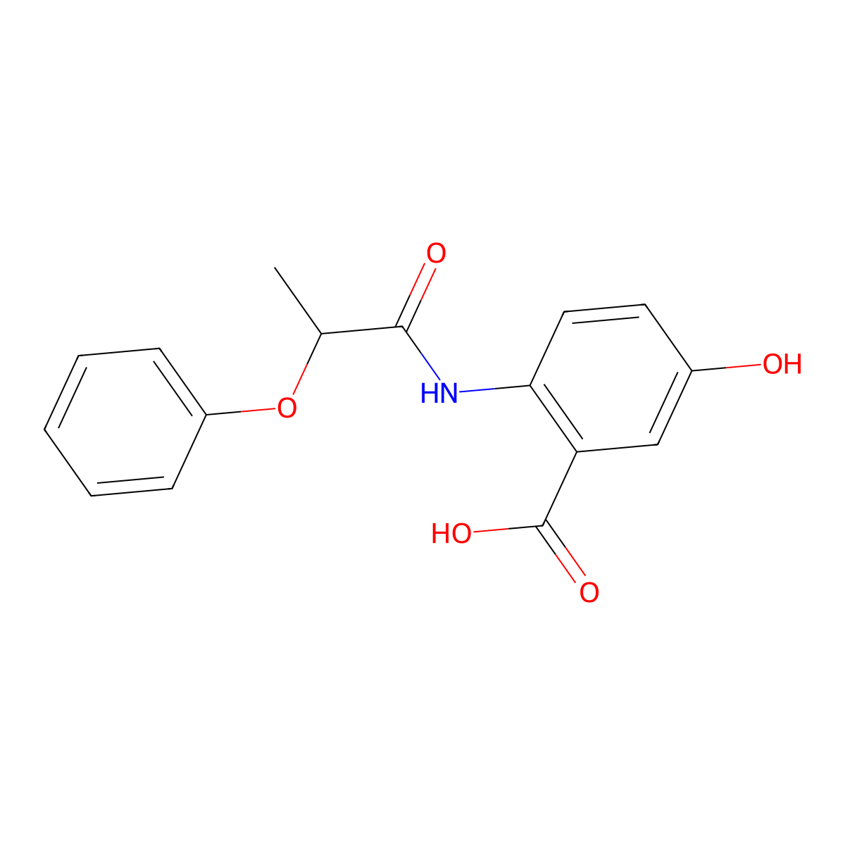 5-Hydroxy-2-[(2-phenoxypropanoyl)amino]benzoic acid molecular structure, CAS 158899-27-5