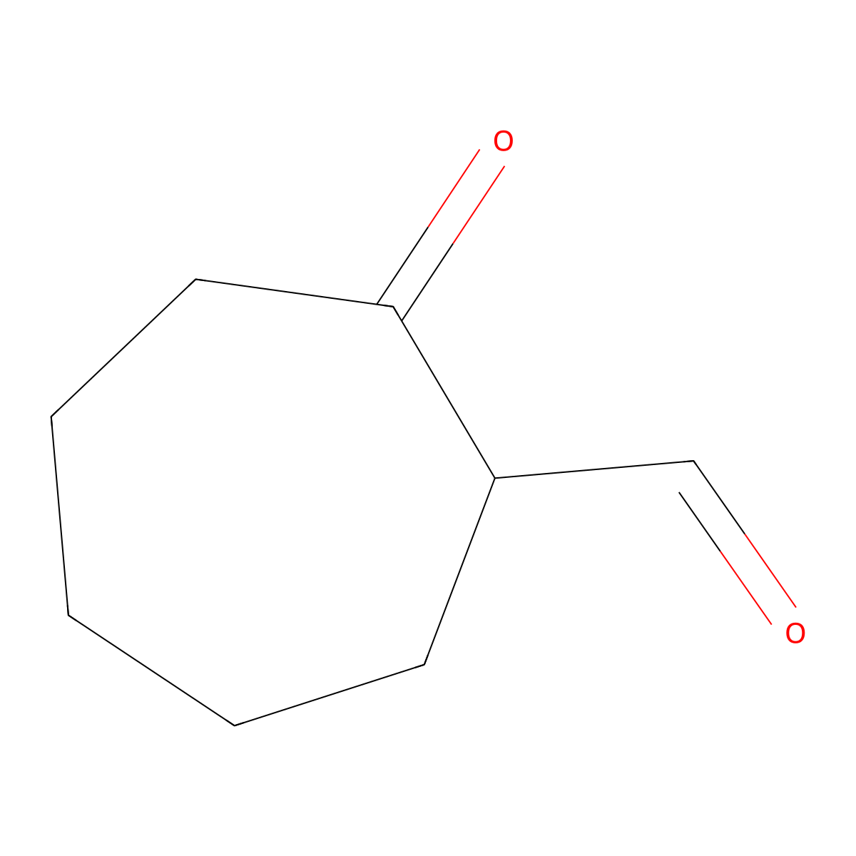 2-Oxocycloheptane-1-carbaldehyde molecular structure, CAS 1589-24-8