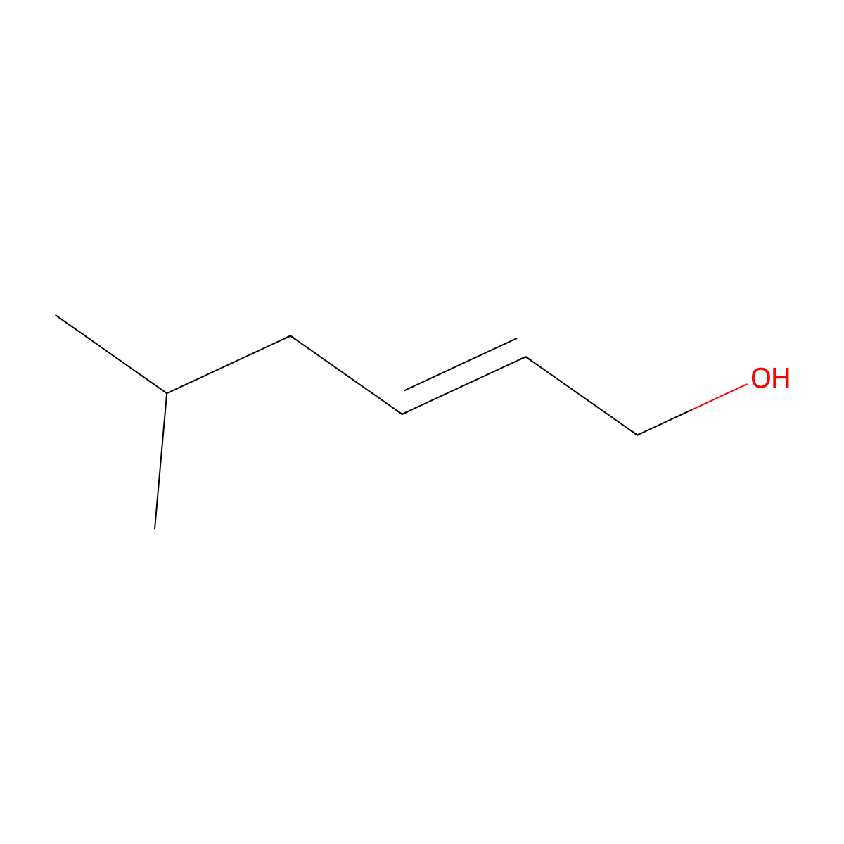 (E)-5-Methyl-2-hexene-1-ol molecular structure, CAS 1589-35-1